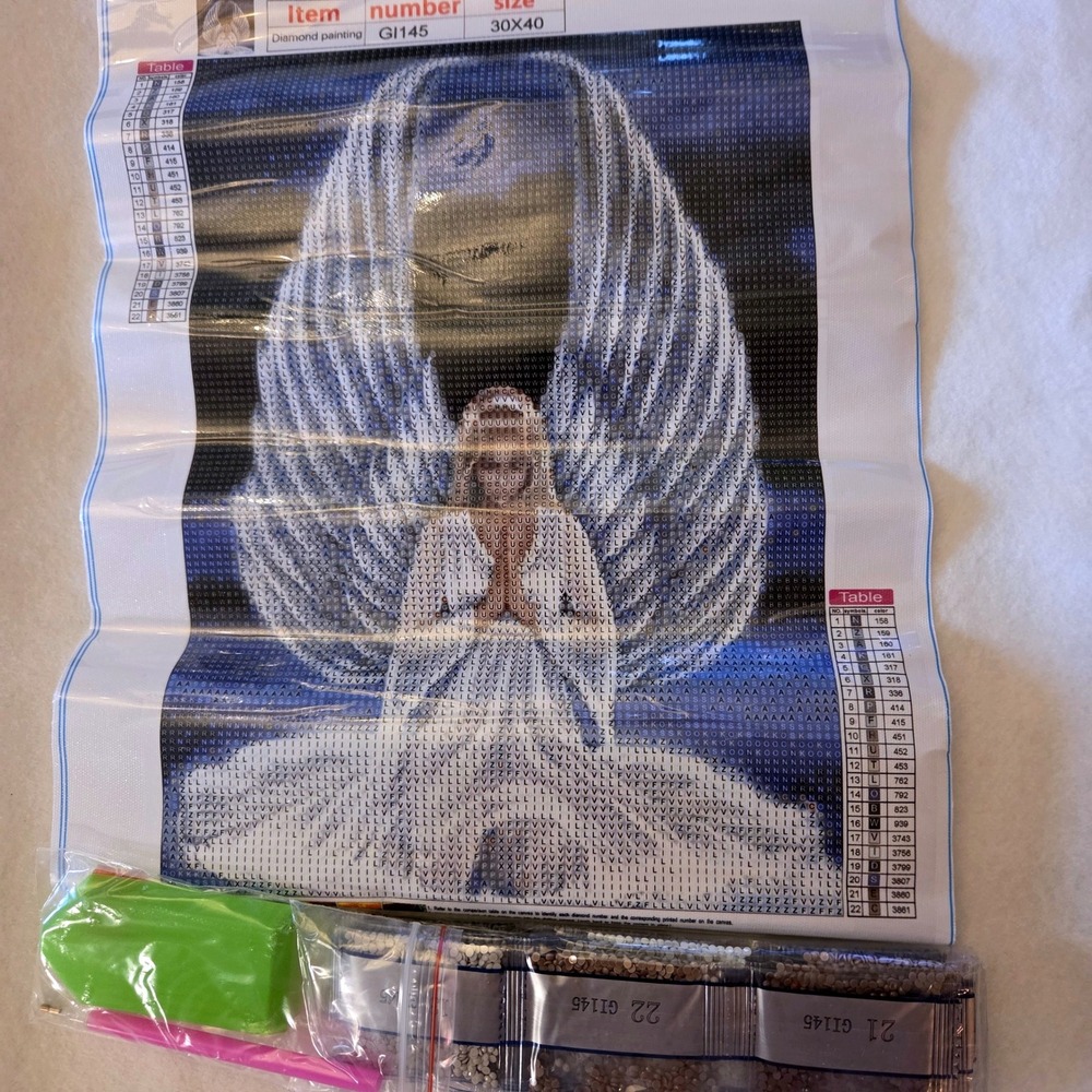 Mixed Lot of 4 Religious Angel Jesus 3D Diamond Art Canvas Craft Kits‎ 30x40cm - Picture 11 of 14